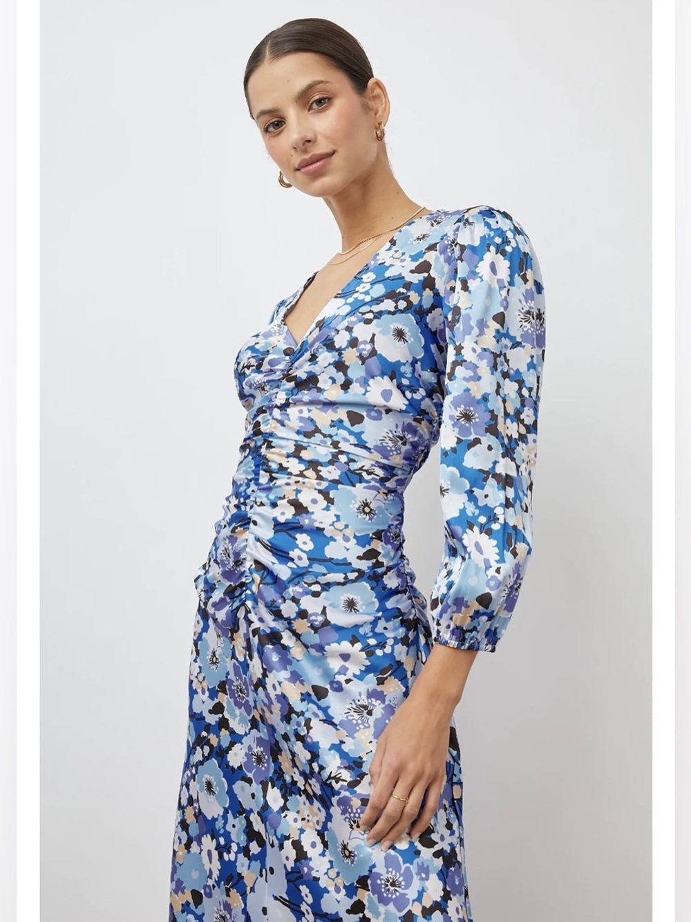 Rails Salem floral-print midi dress blue nwt doen sezane small mirth reformation